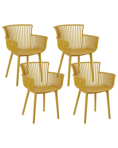 Kunststoffstühle gelb 4er set - kunststoffstühle,