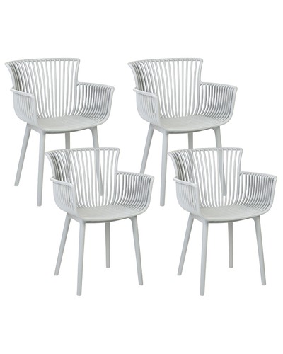 Kunststoffstühle grau 4er set - 4er,