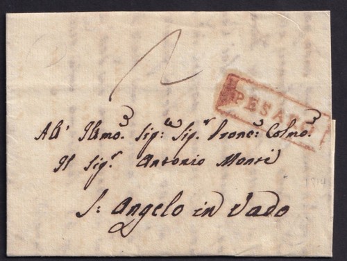 Italien brief von pesaro - italien,